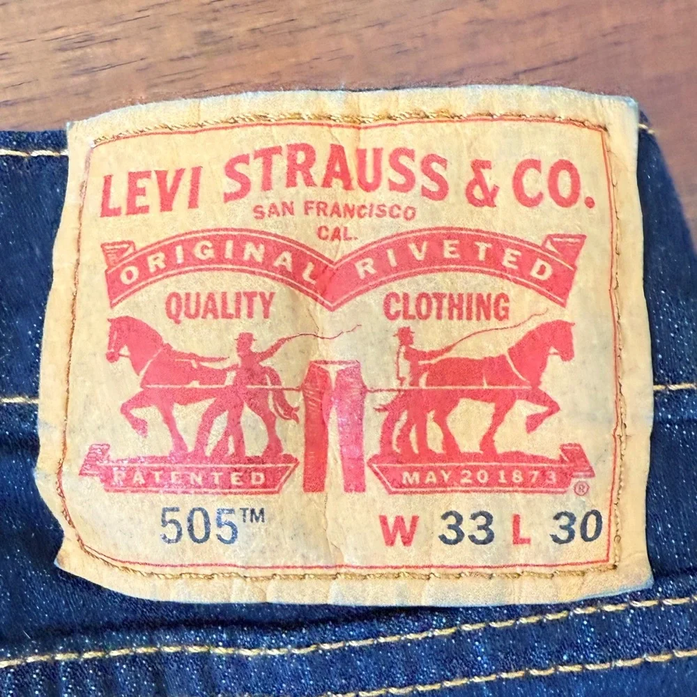 Levi’s 505 Men’s Jeans 33x30 Dark Wash Straight Leg Denim Classic‎ Fit Vintage